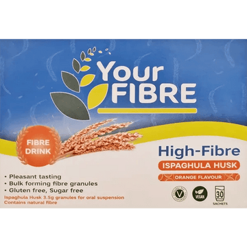 YourFIBRE Ispaghula Husk Orange Flavour Pack of 30 - welzo