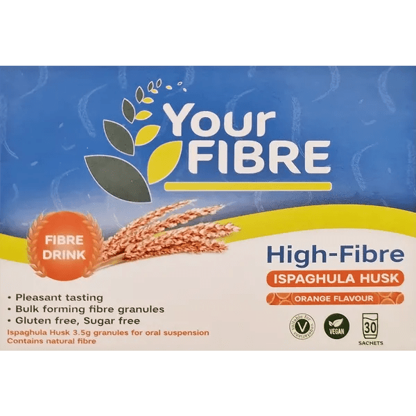 YourFIBRE Ispaghula Husk Orange Flavour Pack of 30 - welzo