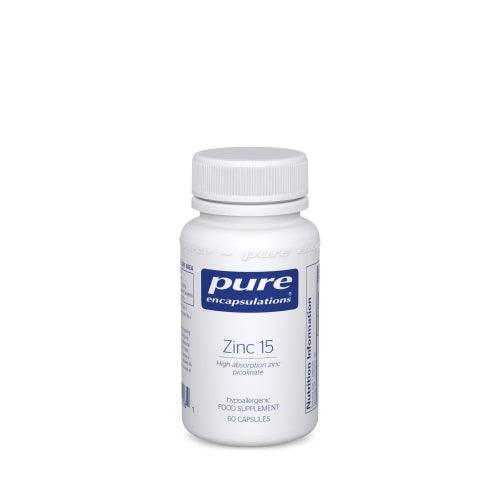 Zinc 15 (picolinate), 60 veg caps - Pure Encapsulations - welzo
