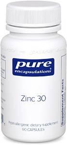 Zinc 30 60 vcaps - Pure Encapsulations - welzo