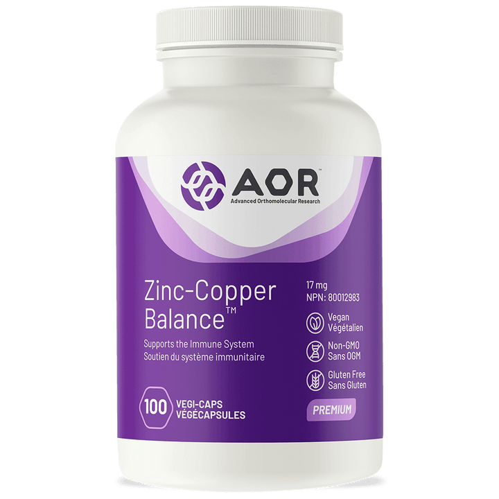 Zinc-Copper Balance -100 Capsules - AOR - welzo