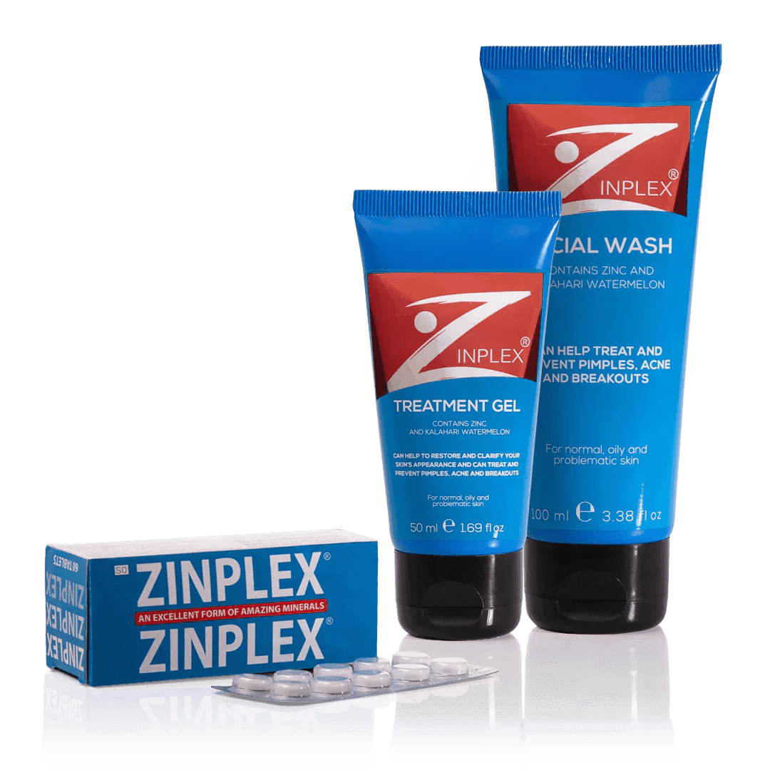 Zinplex Facial Wash, Treatment Gel & Tablets Combo - welzo