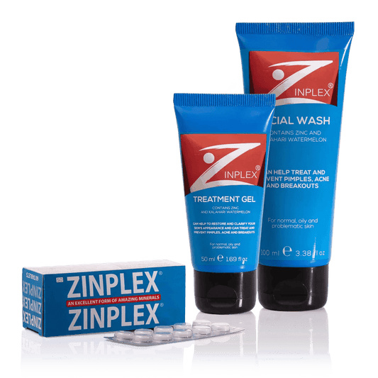Zinplex Facial Wash, Treatment Gel & Tablets Combo - welzo