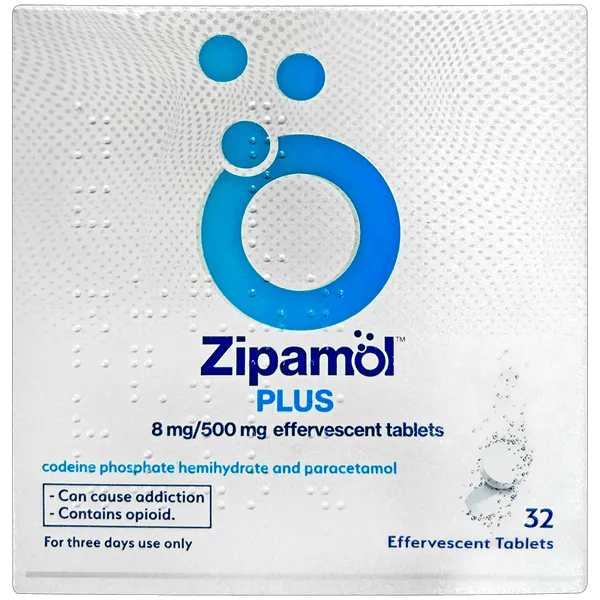 Zipamol Plus Co-codamol Effervescent Tablets Pack of 32 - welzo