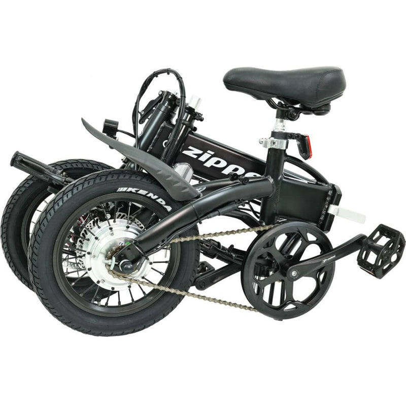 Premium Zipper Z1S Сгъваем електрически велосипед - 10AH Батерия, лека алуминиева рамка - Мат Блек
