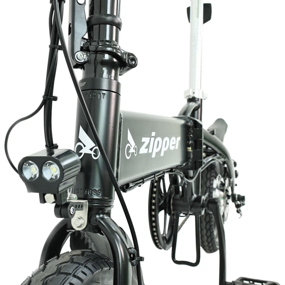 PREMIUM ZIPPA Z1S Bike eléctrico plegable - batería de 10AH, marco de aluminio liviano - Matt Black