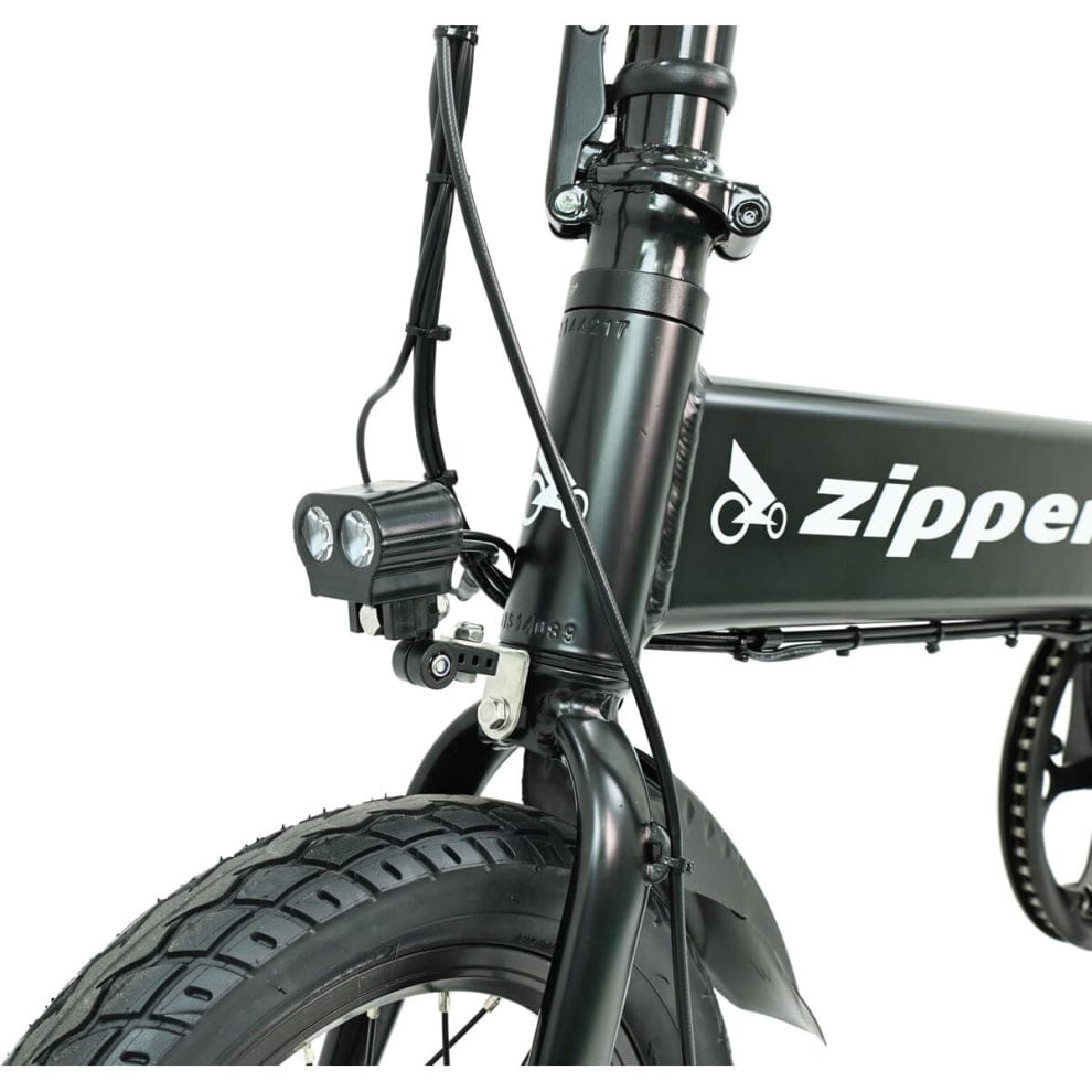 PREMIUM ZIPPA Z1S Bike eléctrico plegable - batería de 10AH, marco de aluminio liviano - Matt Black