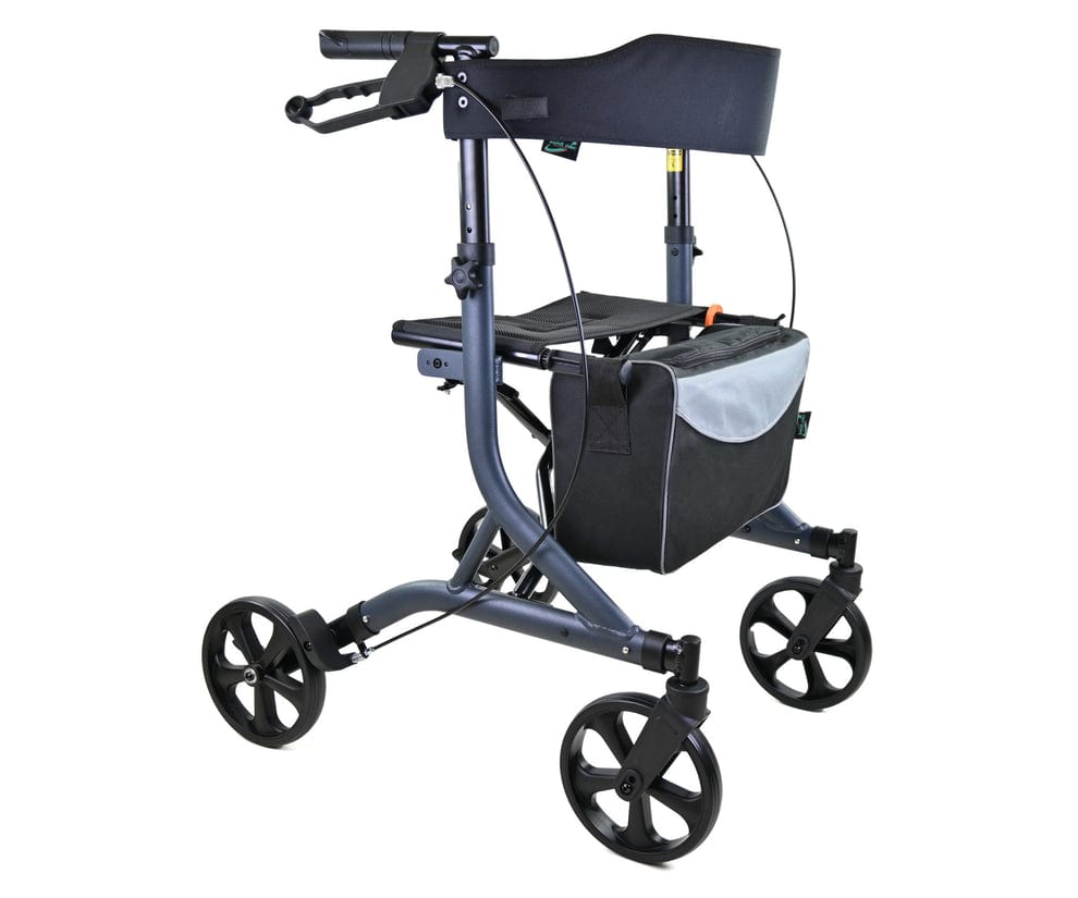 Zoom Ultra Lightweight Folding Rollator with Seat, Storage Bag & 8" Wheels – One Rehab Mobility Aid