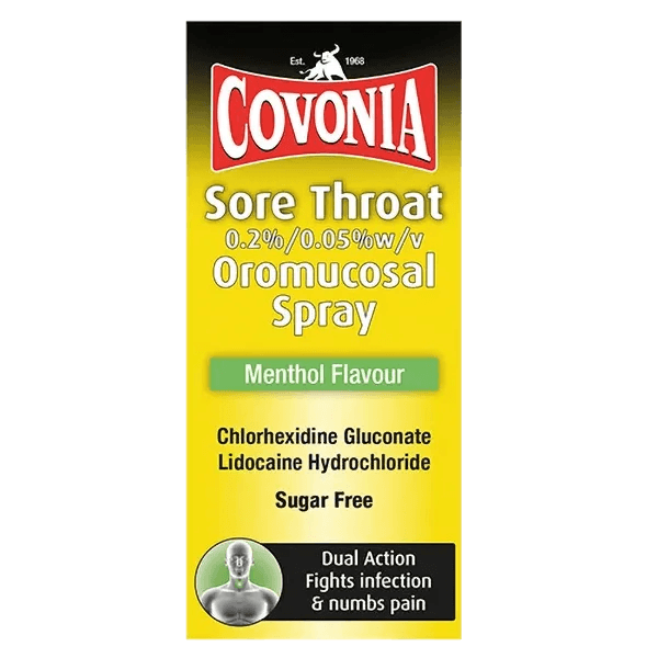 Covonia Sore Throat Oromucosal Menthol Spray 30ml - welzo