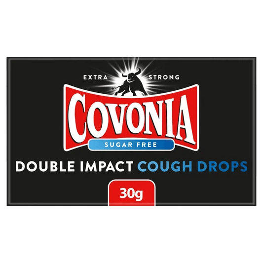 Covonia Sugar Free Double Impact Lozenges Strong Original 30g - welzo