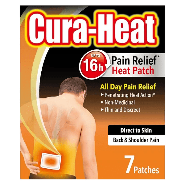 Cura-Heat Direct to Skin Back & Shoulder Pain Relief Patches Pack of 7 - welzo