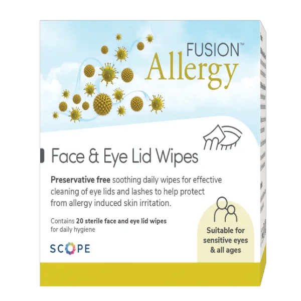 Fusion Allergy Face & Eye Lid Wipes Pack of 20 - welzo