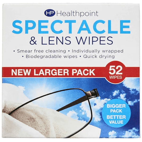 Healthpoint Spectacle & Lens Wipes Pack of 52 - welzo