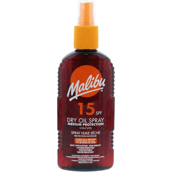 Malibu Dry Oil Spray SPF15 200ml - welzo
