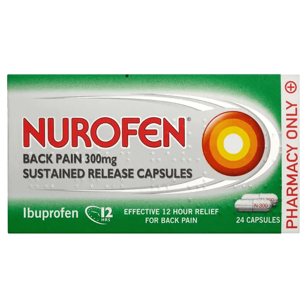 Nurofen Back Pain 300mg Capsules Pack of 24 - welzo