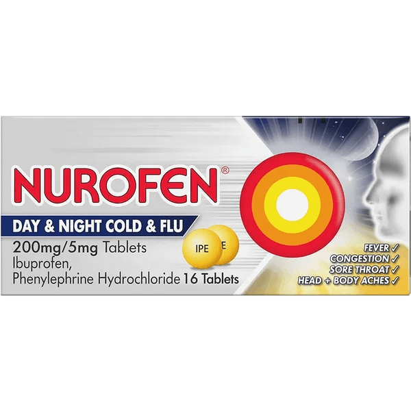 Nurofen Day & Night Cold & Flu Tablets Pack of 16 - welzo