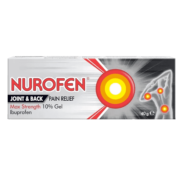 Nurofen Joint & Back Pain Relief Max Strength 10% Gel 40g - welzo