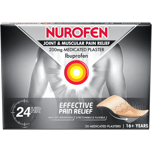 Nurofen Joint & Muscular Pain Relief Medicated Plasters 200mg Pack of 2 - welzo