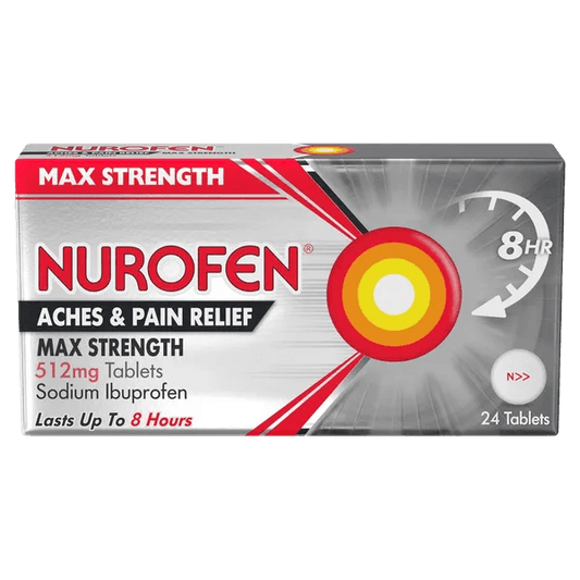 Nurofen Max Strength Joint & Back Pain 512mg Tablets Pack of 24 - welzo