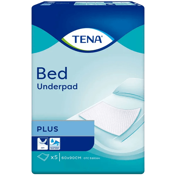 TENA Bed Underpad Plus 60cm x 90cm Pack of 5 - welzo