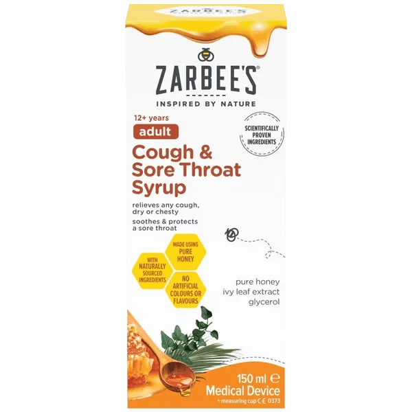 Zarbee's Adult Cough & Sore Throat Syrup 150ml - welzo